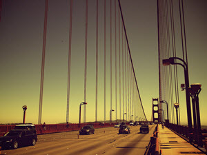 traveling over bridge